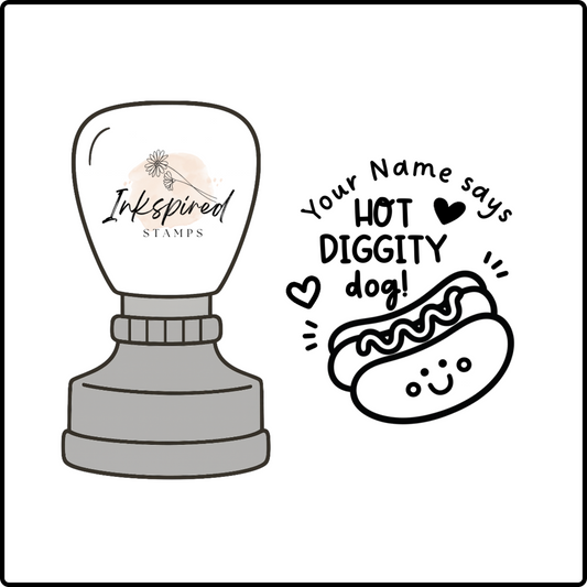 Hot Diggity Dog Personalised Stamp