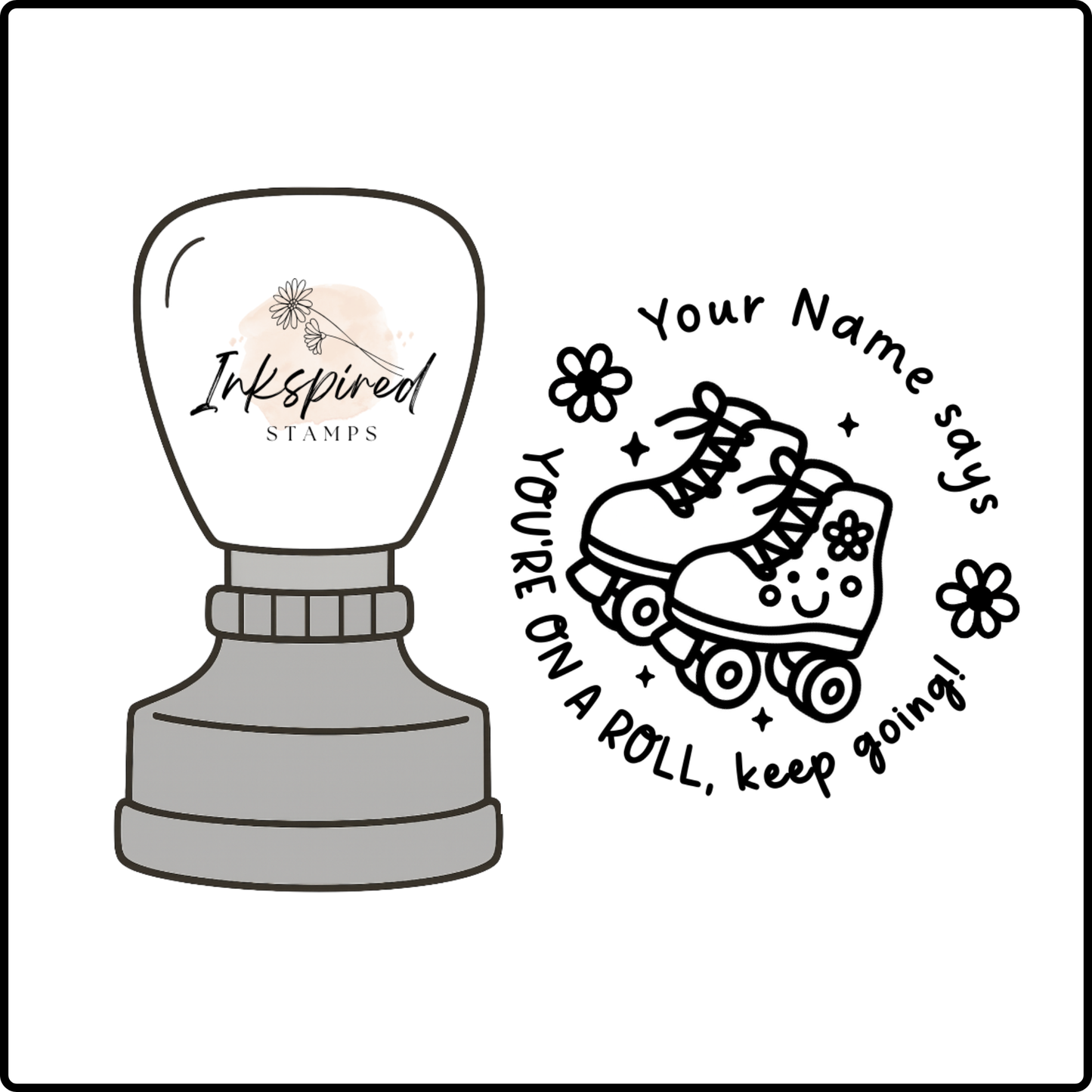 You're On a Roll, Keep Going Personalised Stamp