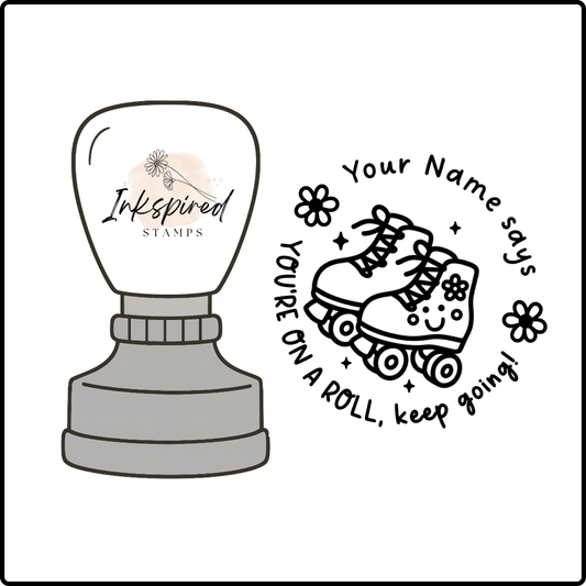 You're On a Roll, Keep Going Personalised Stamp