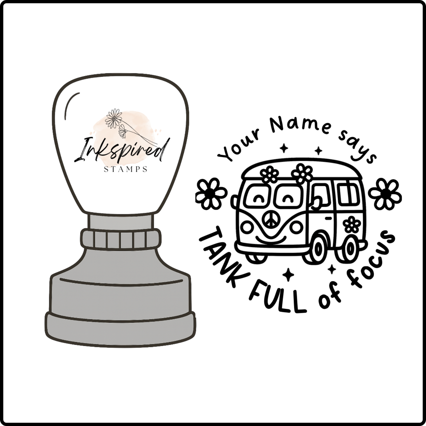 Tank Full of Focus Personalised Stamp