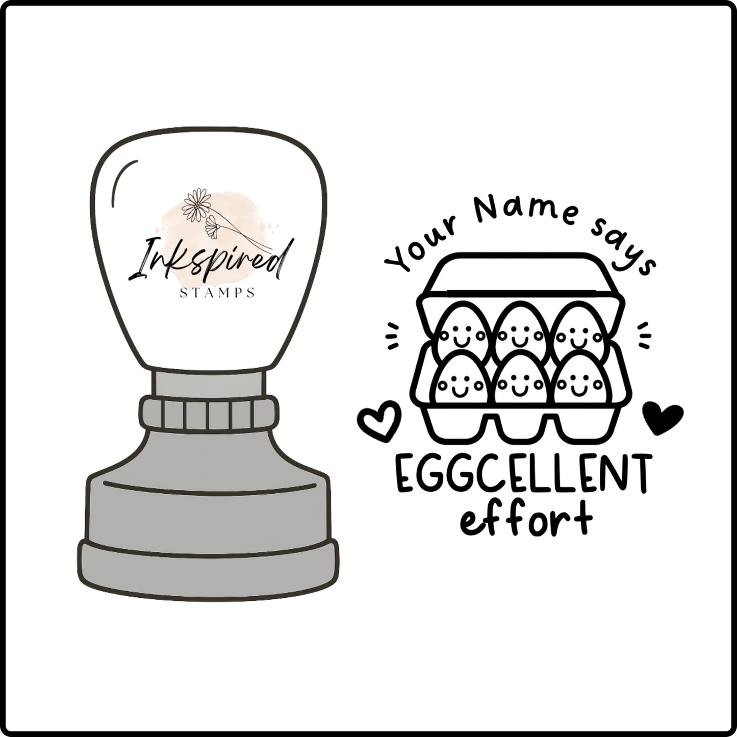 Eggcellent Work Personalised Stamp