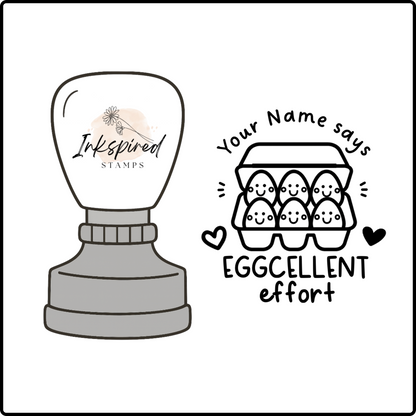 Eggcellent Work Personalised Stamp