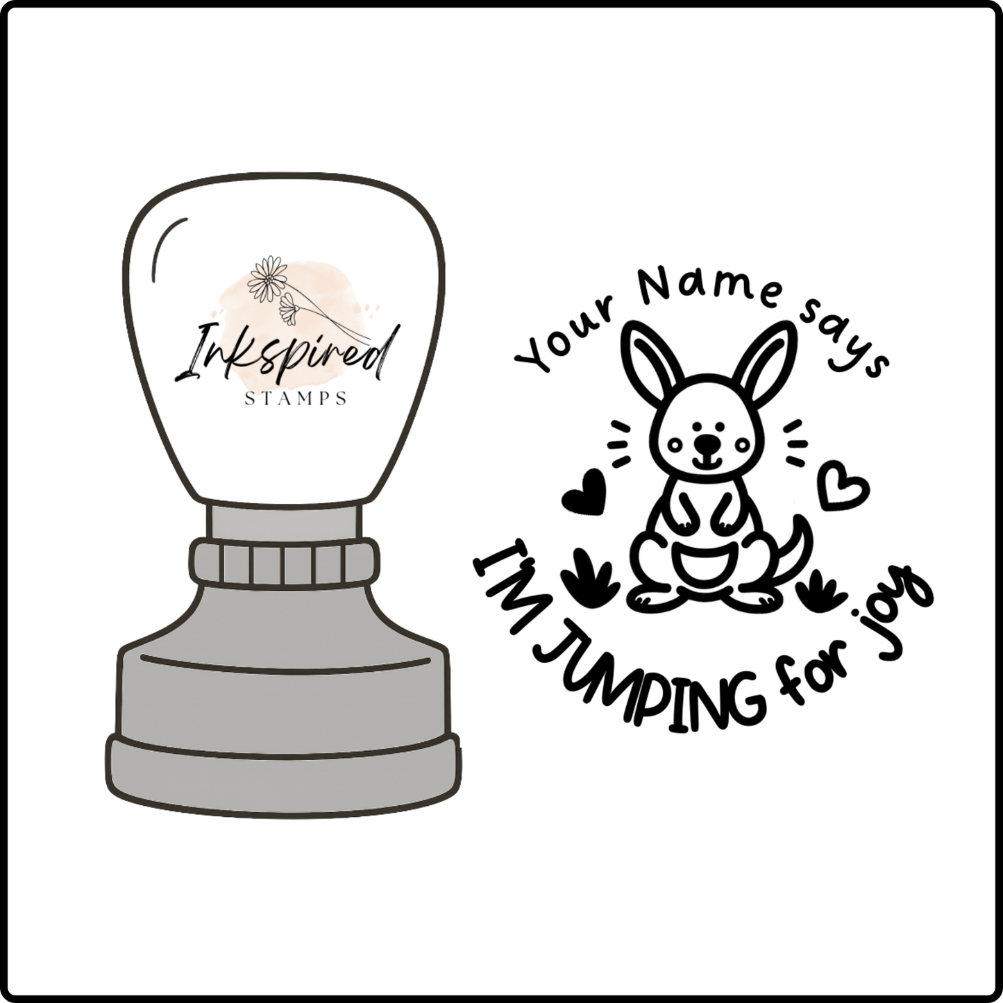 I'm Jumping For Joy Personalised Stamp