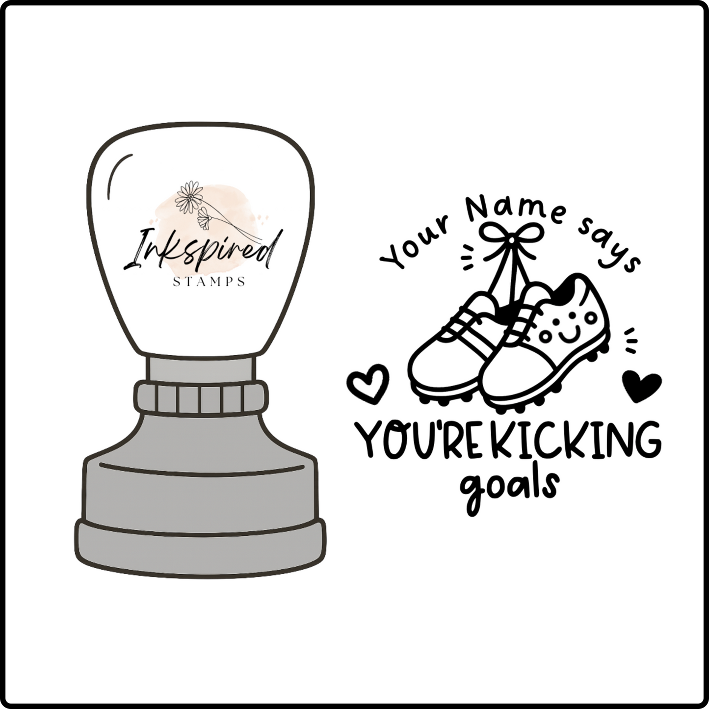 You're Kicking Goals Personalised Stamp