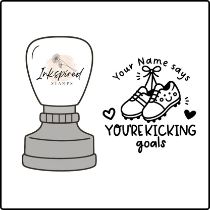You're Kicking Goals Personalised Stamp