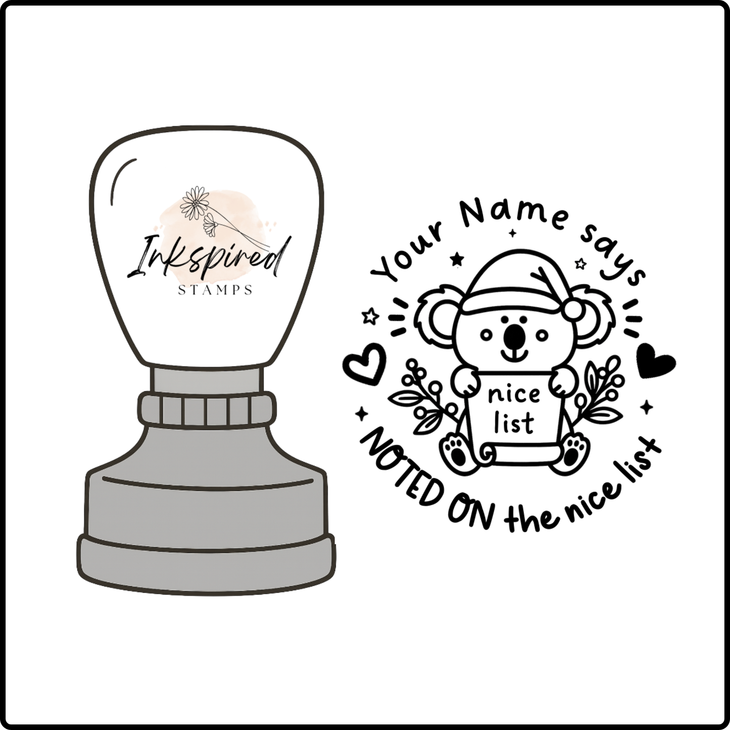 Noted On The Nice List Personalised Stamp