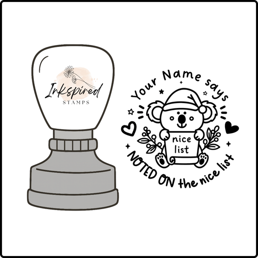 Noted On The Nice List Personalised Stamp