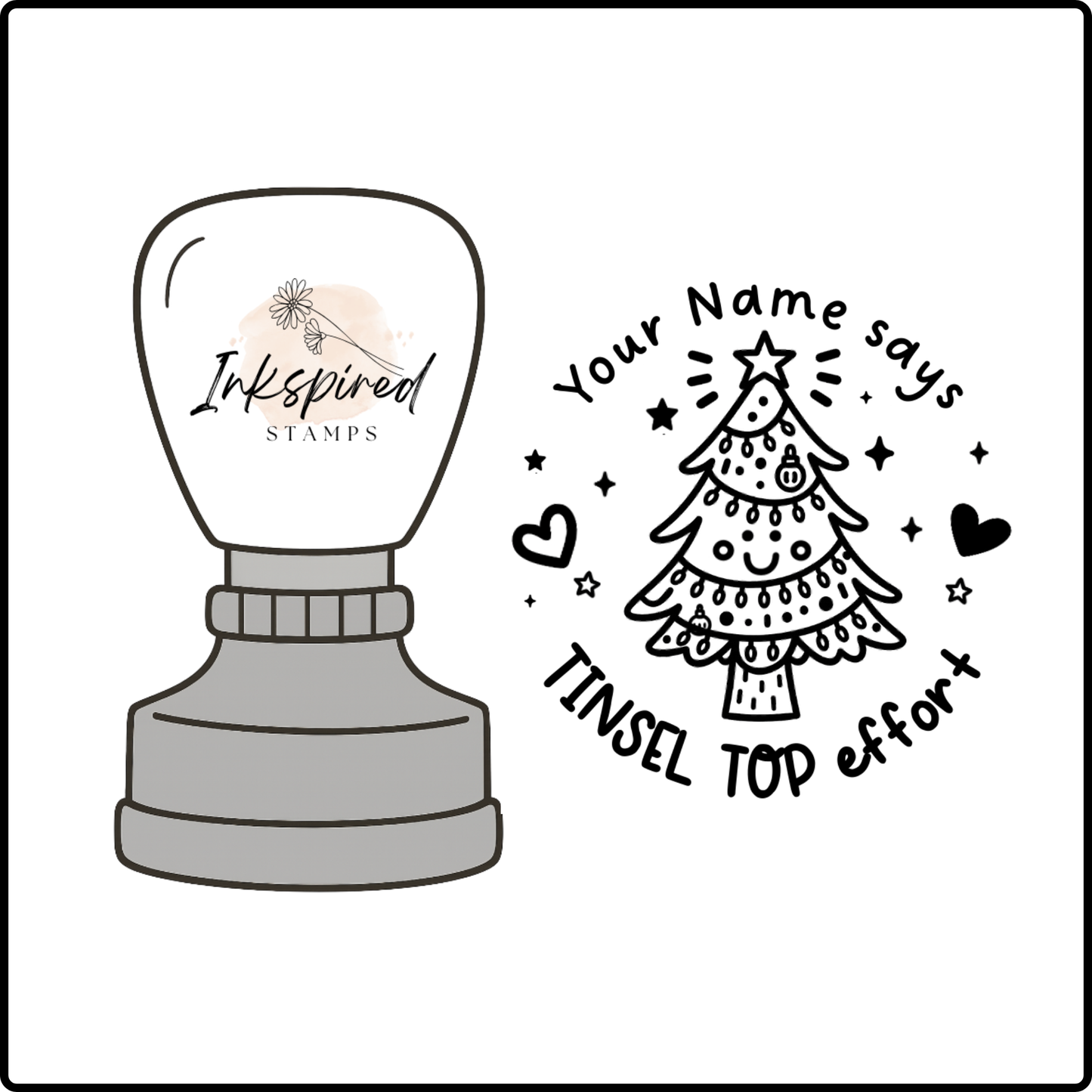 Tinsel Top Effort Personalised Stamp