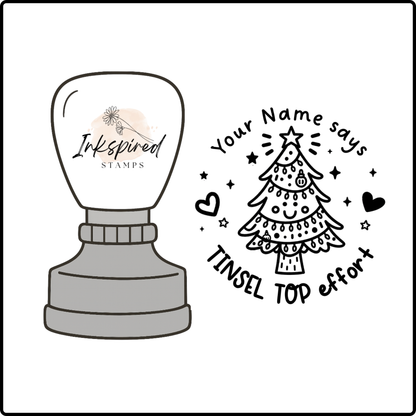 Tinsel Top Effort Personalised Stamp