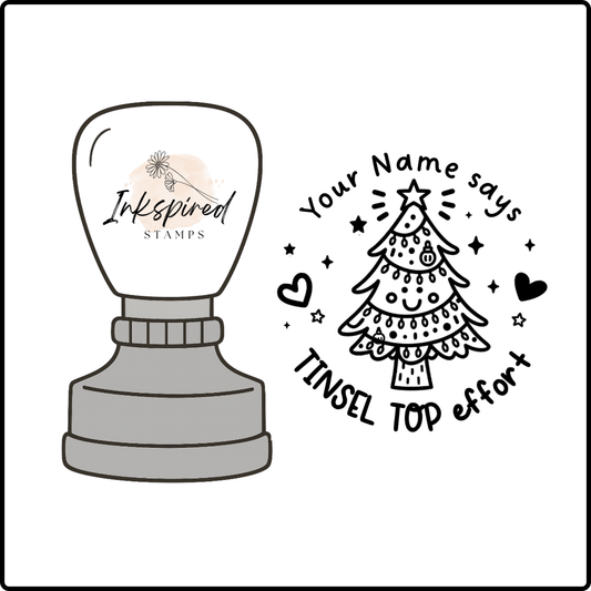 Tinsel Top Effort Personalised Stamp
