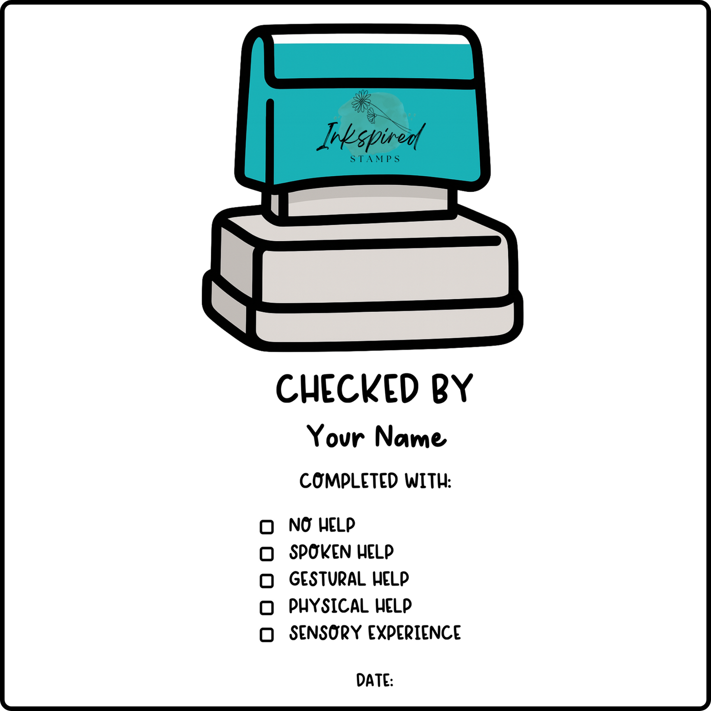 Checked By and Support Checklist Stamp