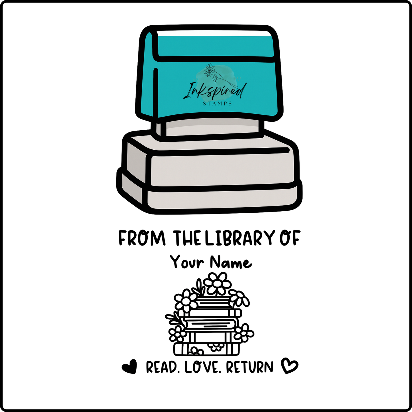 From the Library of Your Name Personalised Stamp