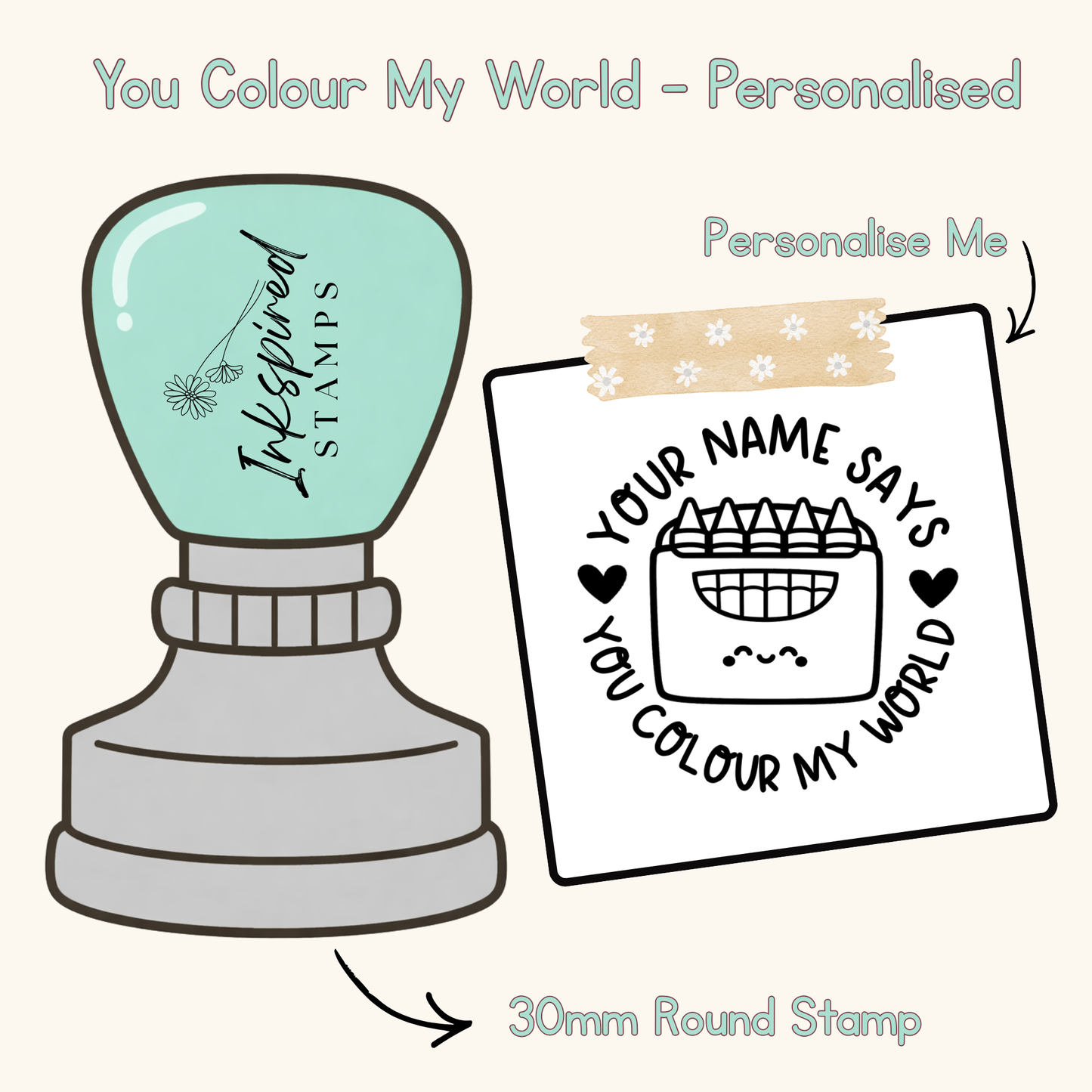 You Colour My World Personalised Stamp
