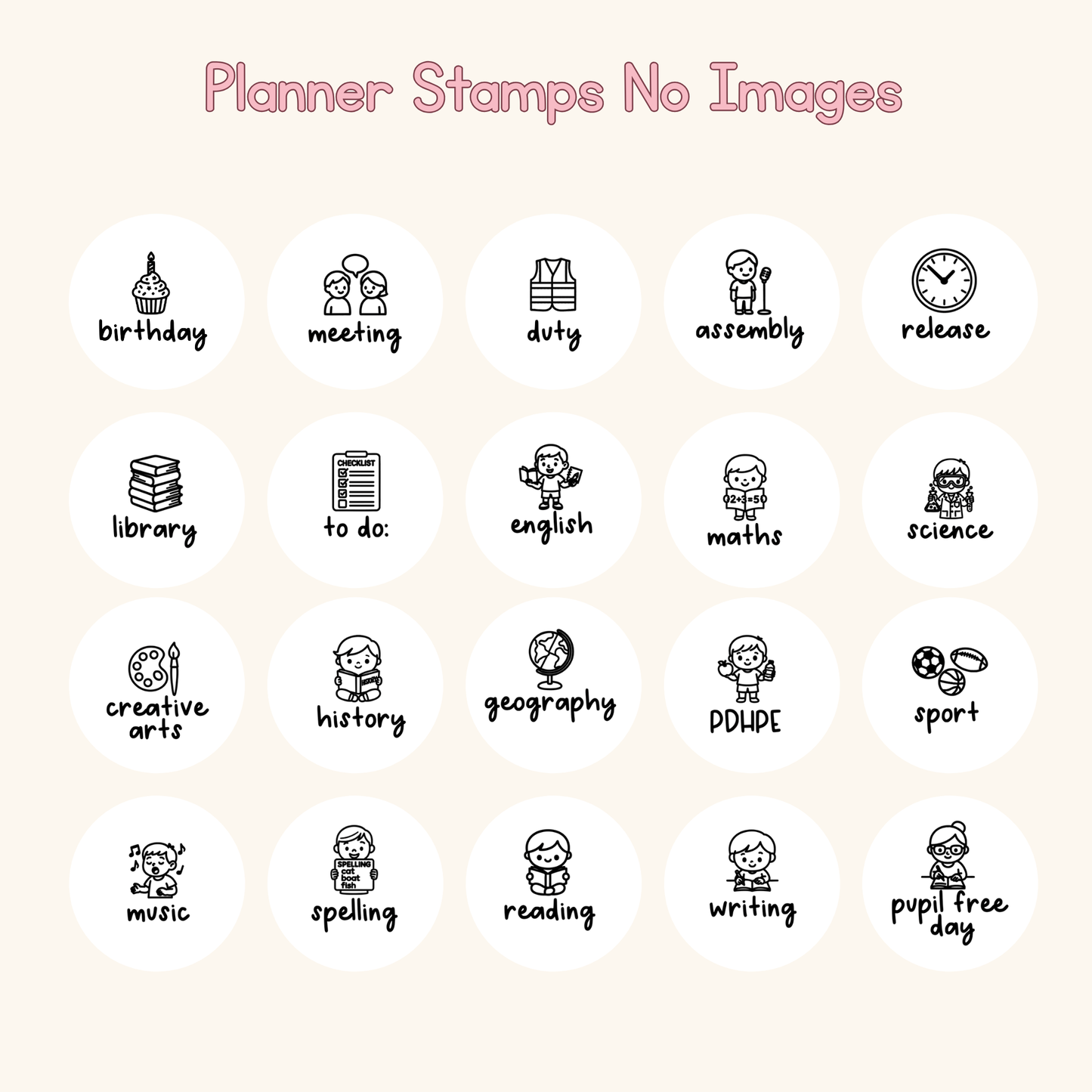 Planner Stamps with Images