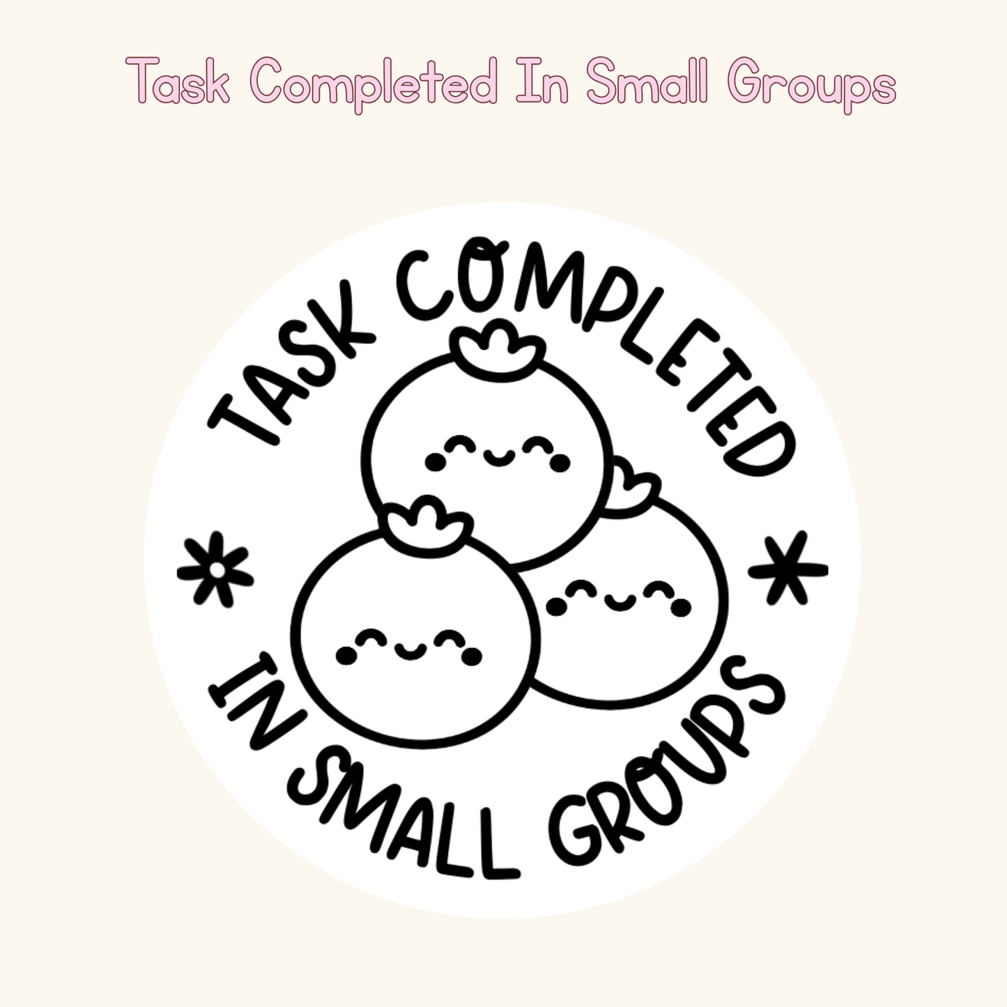 Task Completed In Small Groups Stamp