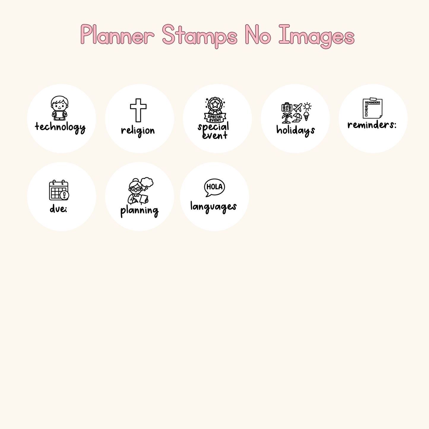 Planner Stamps with Images
