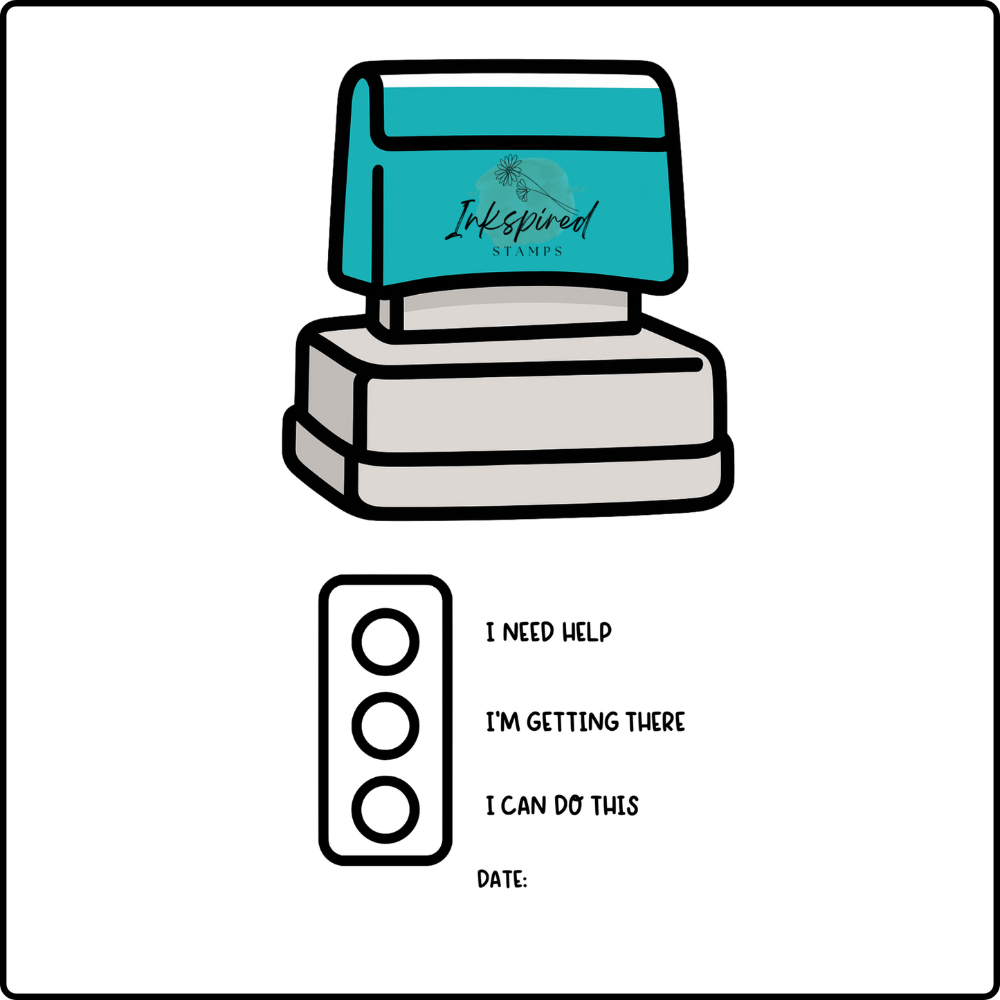 Traffic Lights With Text Stamp
