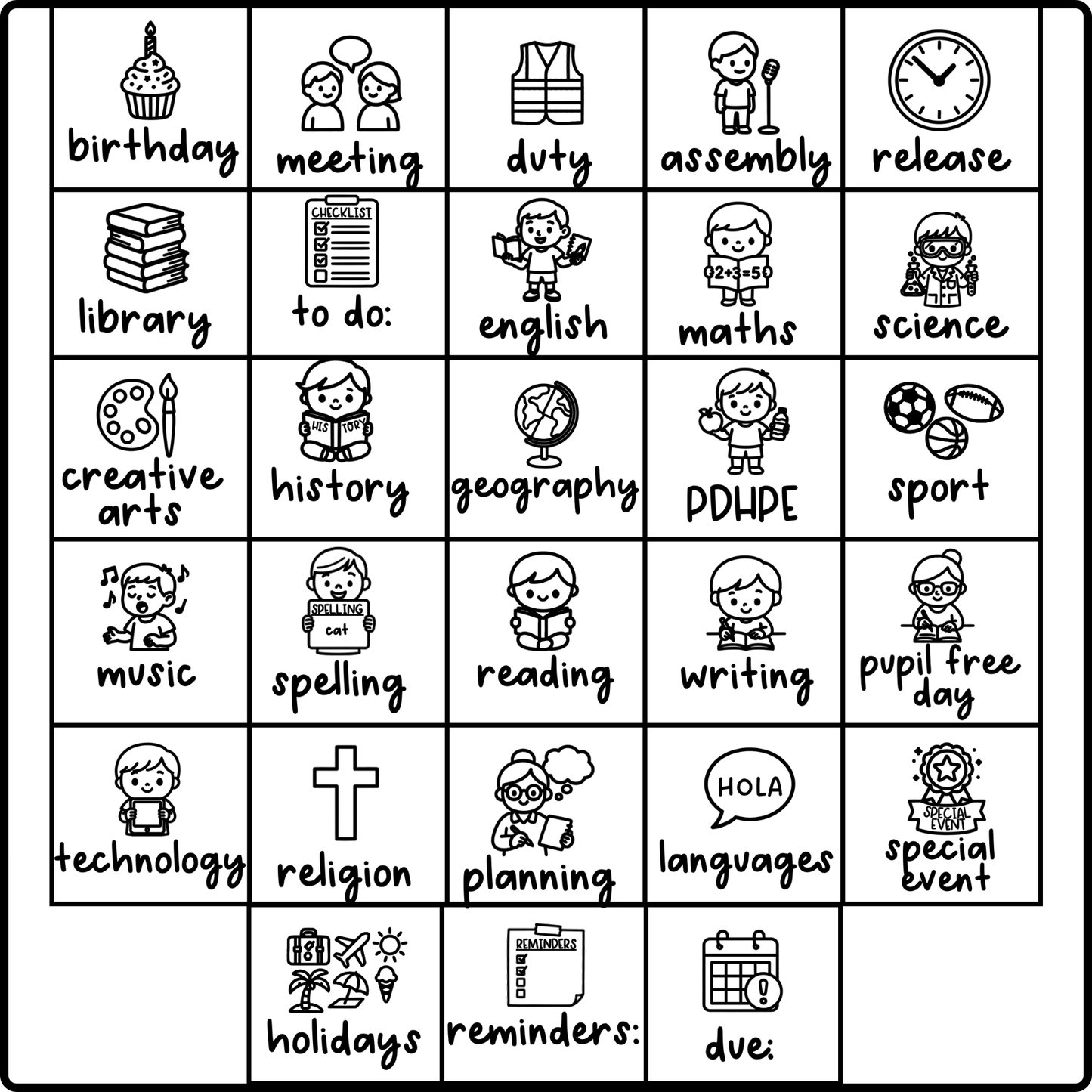 Planner Stamps with Images