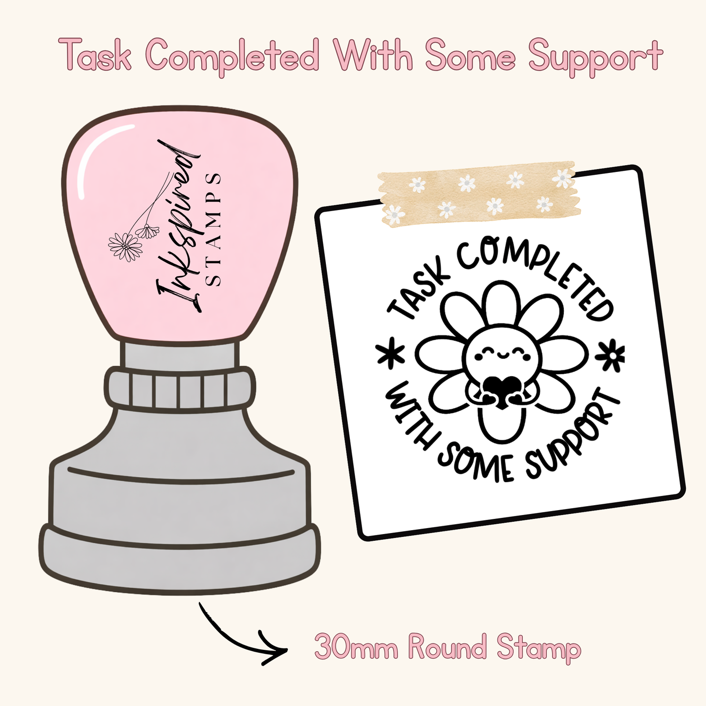 Task Completed With Some Support Stamp