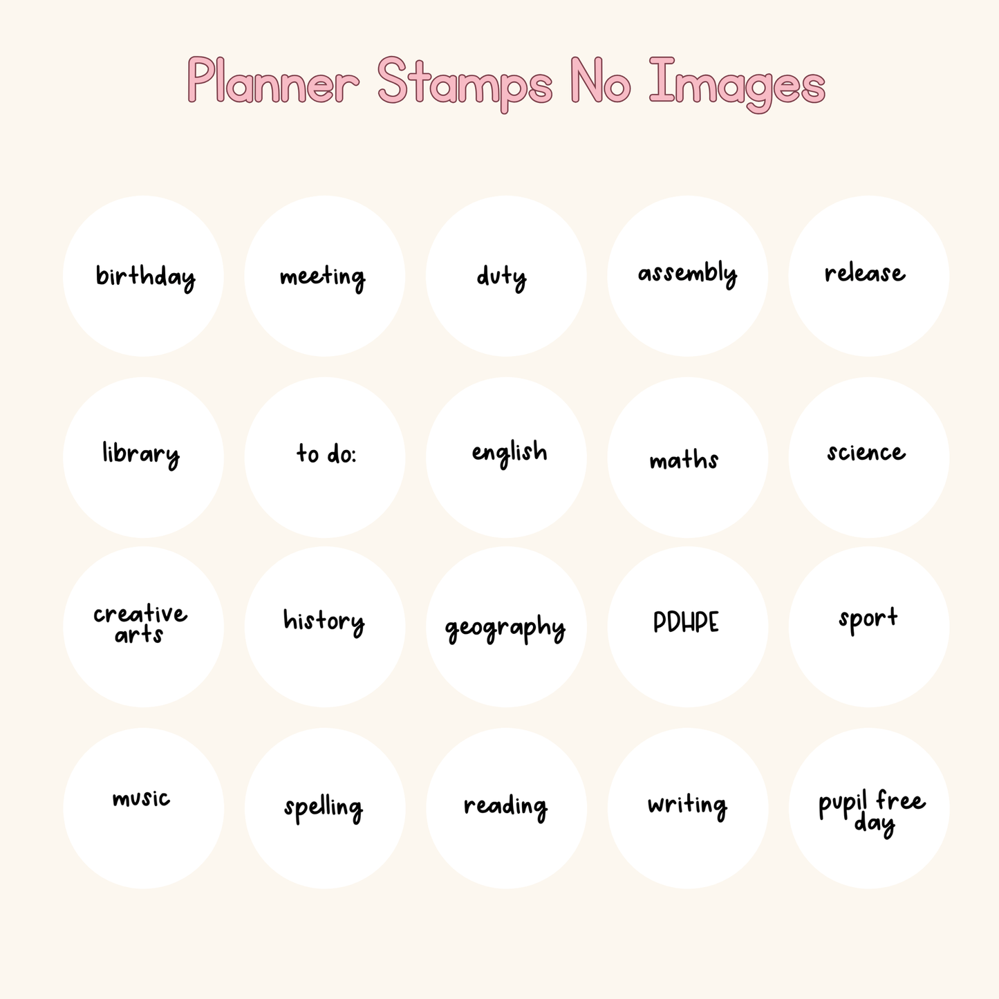 Planner Stamps No Images
