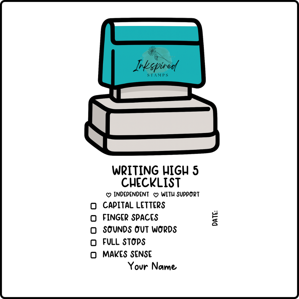 Writing High 5 Checklist Stamp