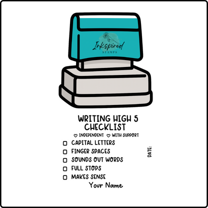 Writing High 5 Checklist Stamp