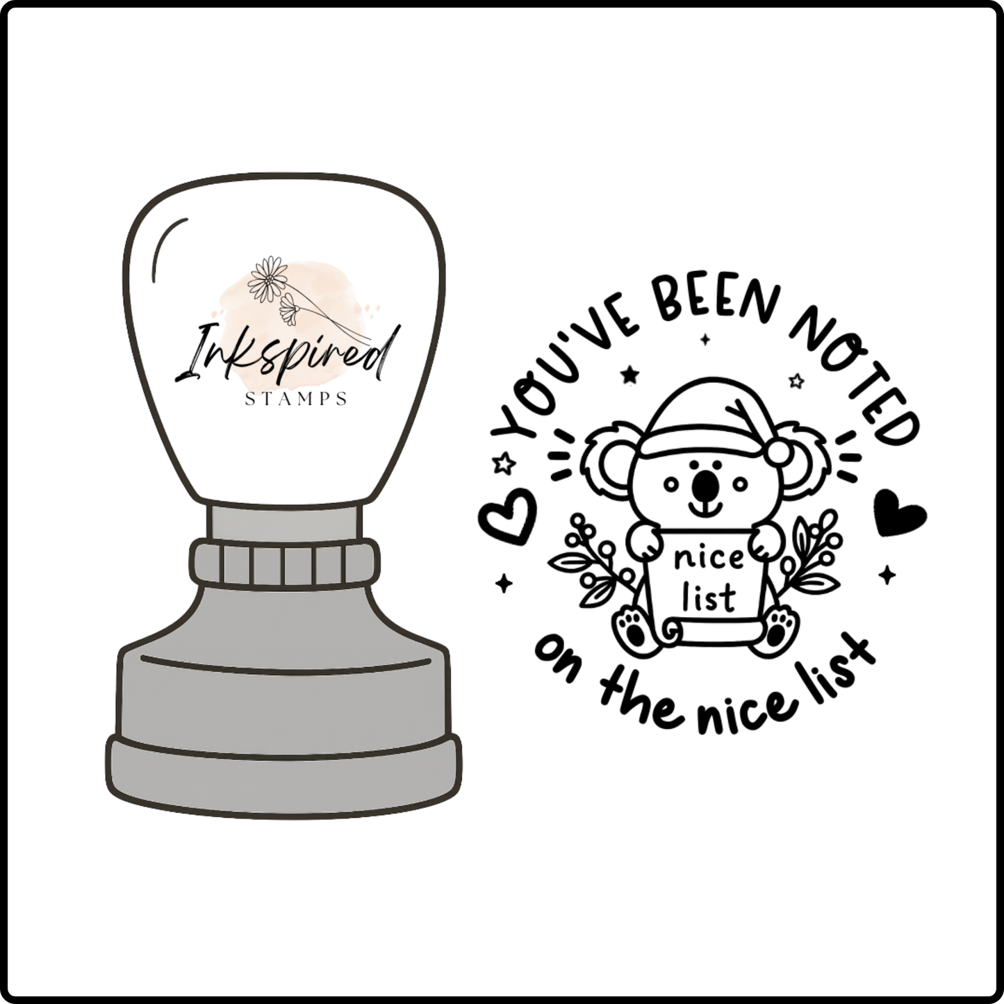 You've Been Noted On the Nice List Stamp