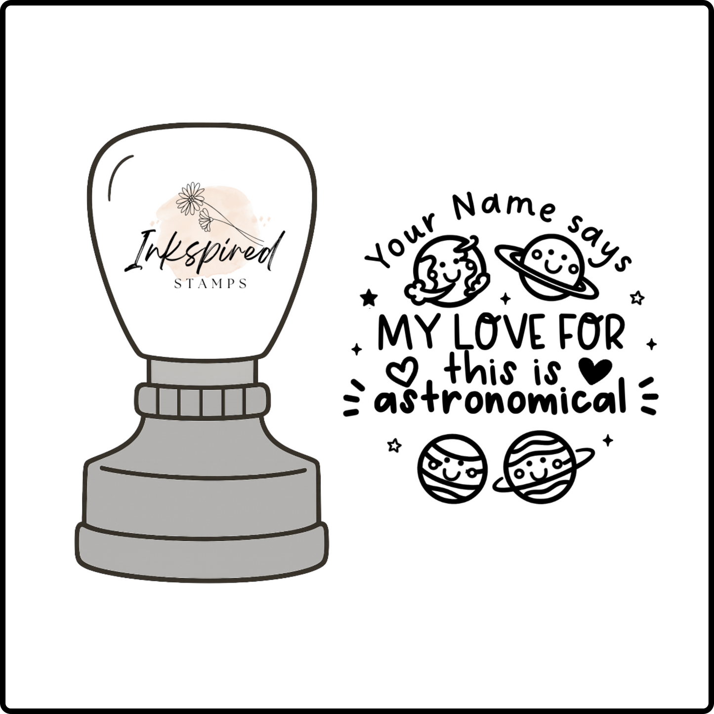 My Love For This is Astronomical Personalised Stamp