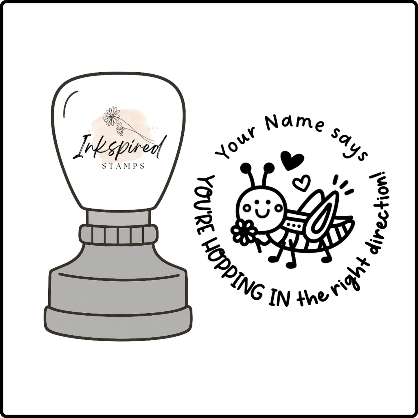 You're Hopping in the Right Direction Personalised Stamp